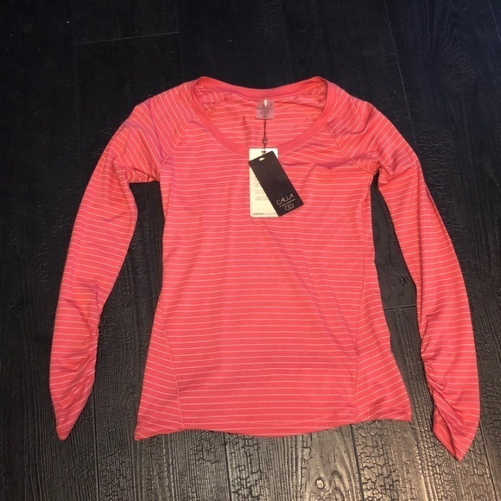 CAlia by Carrie Underwood Athletic Top Shirt Long Sleeves XS‎ Striped NWT
